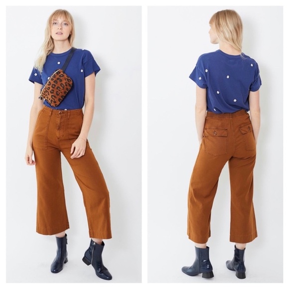 THE GREAT. Pants - The GREAT. The General Wide Leg Cropped Pants in Cooper Sz 26